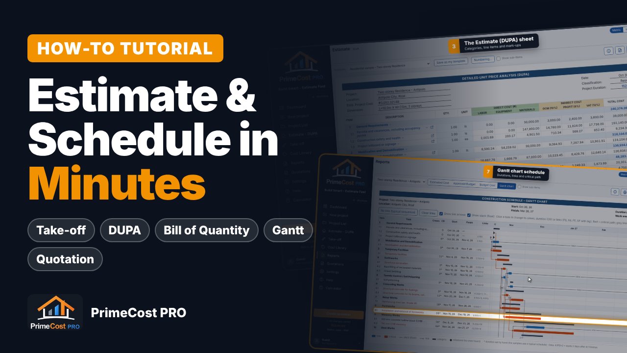 PrimeCost PRO how-to tutorial